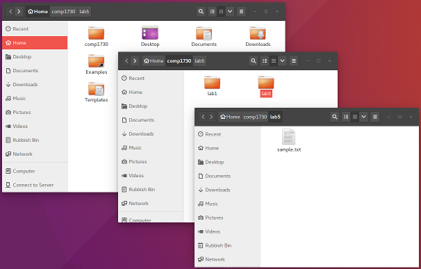 screenshot showing folders and files