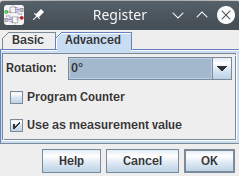 Advanded tab of component configuration. "Use as measurement value" is ticked.