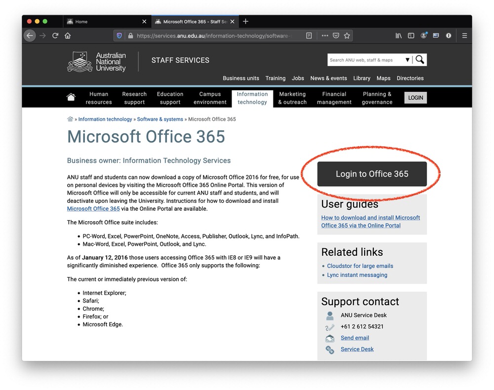 accessing Office 365