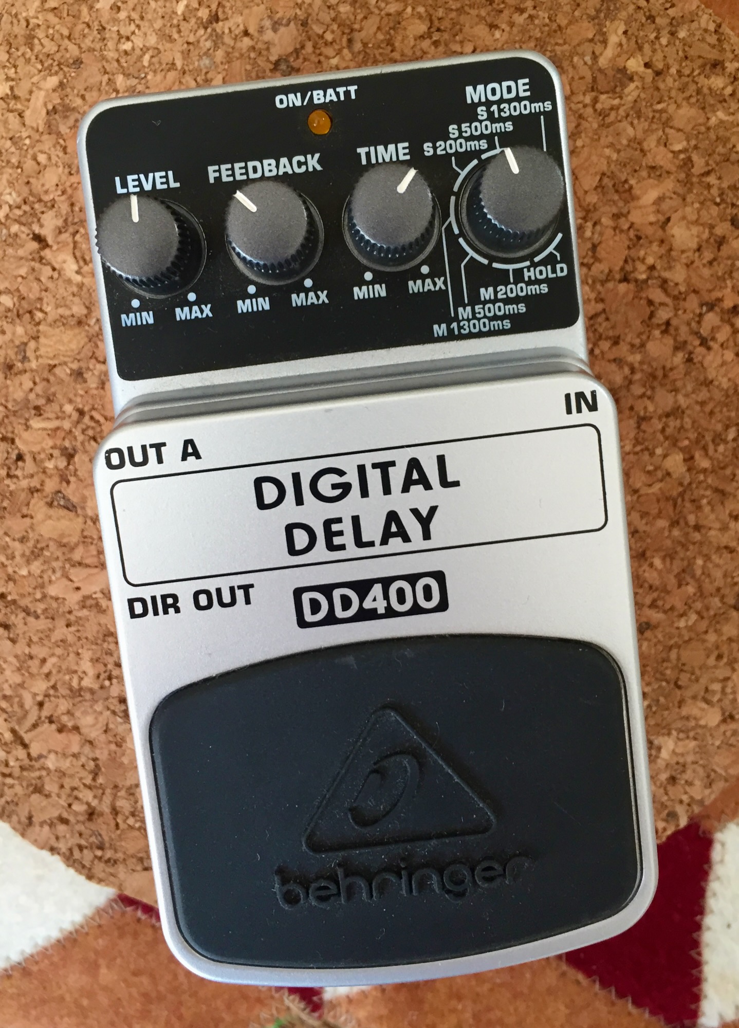 A typical digital delay pedal